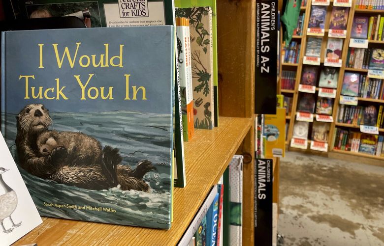 The children’s book “I Would Tuck You In,” illustrated by Mitchell Thomas Watley, is shown at a bookstore in Portland, Ore. in this April 5, 2023 photo. Publisher Sasquatch books, owned by Penguin Random House, said Wednesday, April 5, 2023, it has ended its publishing relationship with Watley after he was arrested on allegations of leaving violent, transphobic notes in stores around Juneau, Alaska. Watley told police he was motivated by fear following a deadly school shooting in Nashville that sparked online backlash about the shooter’s gender identity, court records show. (AP Photo/Claire Rush) RPCR301 RPCR301