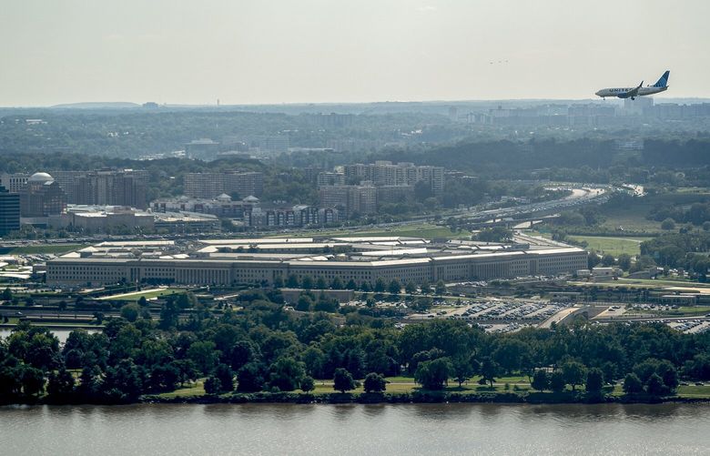 FILE — The Pentagon in Arlington, Va., on Sept. 7, 2021. The latest leaked documents are different from past breaches but leave no doubt about how heavily the United States is involved in the war in Ukraine. (Stefani Reynolds/The New York Times) XNYT174 XNYT174
