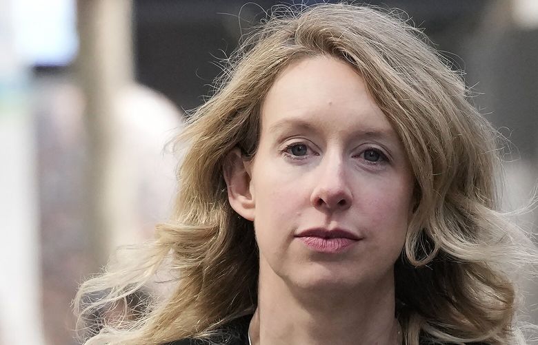 FILE – Former Theranos CEO Elizabeth Holmes leaves federal court in San Jose, Calif., March 17, 2023. (AP Photo/Jeff Chiu, File) 
