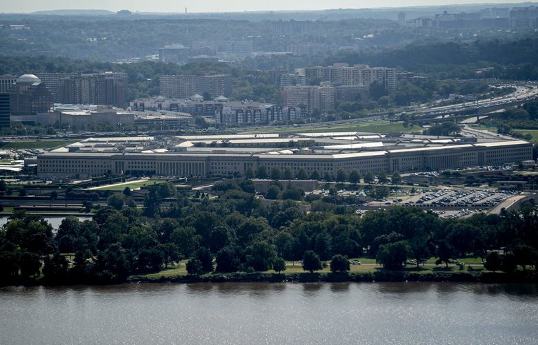 FILE — The Pentagon in Arlington, Va., on Sept. 7, 2021. Senior Biden administration officials sought on Tuesday, April 11, 2023, to calm anger in foreign capitals over the leak of classified military and intelligence documents, but had little new information about the source of the breach or its motive. (Stefani Reynolds/The New York Times) XNYT215 XNYT215