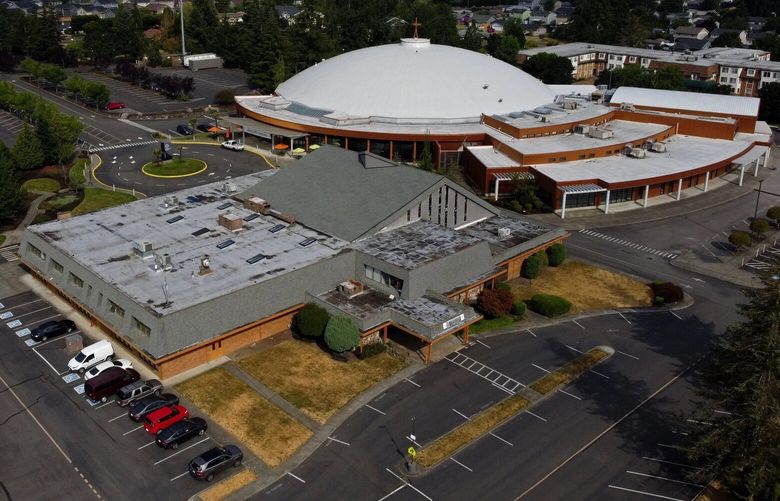 Northwest SOIL’s Tacoma campus is housed in the building in the foreground, on the grounds of a white-domed megachurch.