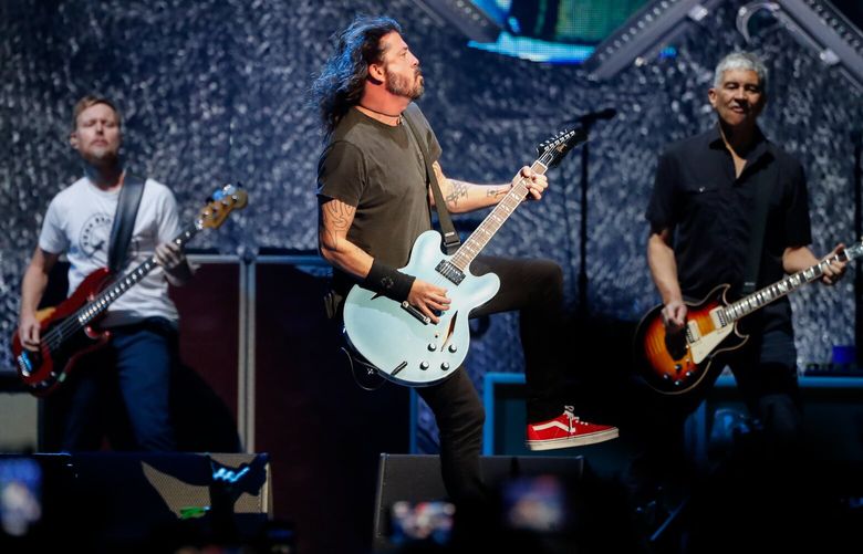 Climate Pledge Arena – Foo Fighters concert – 101921

From left, Nate ?Mendel, Dave Grohl and Pat Smear of the Foo Fighters perform at Climate Pledge Arena Tuesday Oct. 19, 2021, in Seattle. 218542