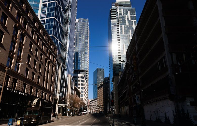 Downtown Seattle, on 2nd Avenue, is seen on Friday, Feb. 24, 2023.  223160