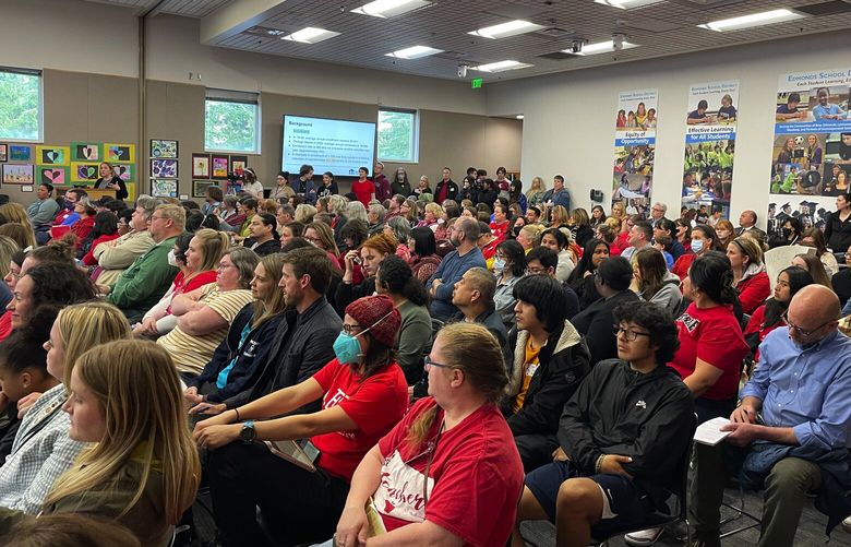 Hundreds of parents and students protested the reduction of arts programs and special education programs at the Edmonds School District board meeting on Tuesday night. The district is facing a need to reduce their budget by almost $12 million dollars.