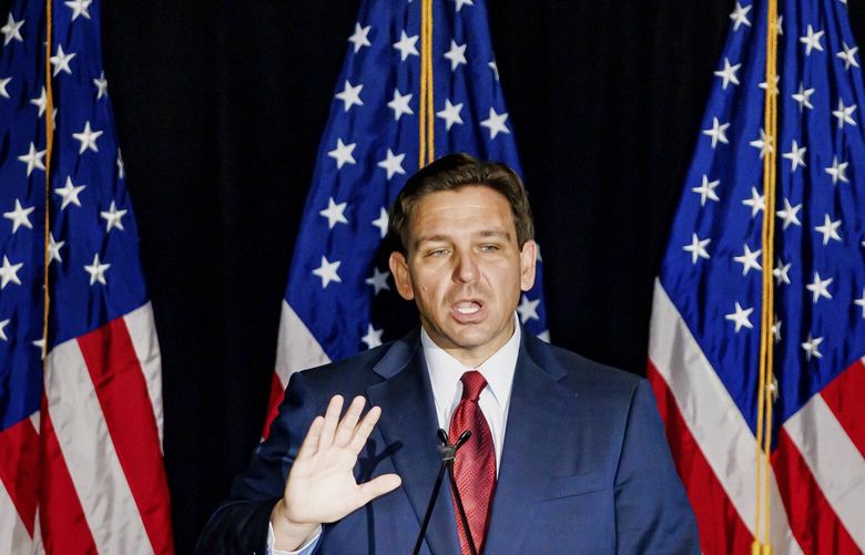 FILE — Florida Gov. Ron DeSantis speaks during an event in Doral, Fla., March 1, 2023.  A law signed by Gov. Ron DeSantis on Thursday, April 20, will allow juries to recommend capital punishment without a unanimous vote. (Scott McIntyre/The New York Times) XNYT72 XNYT72
