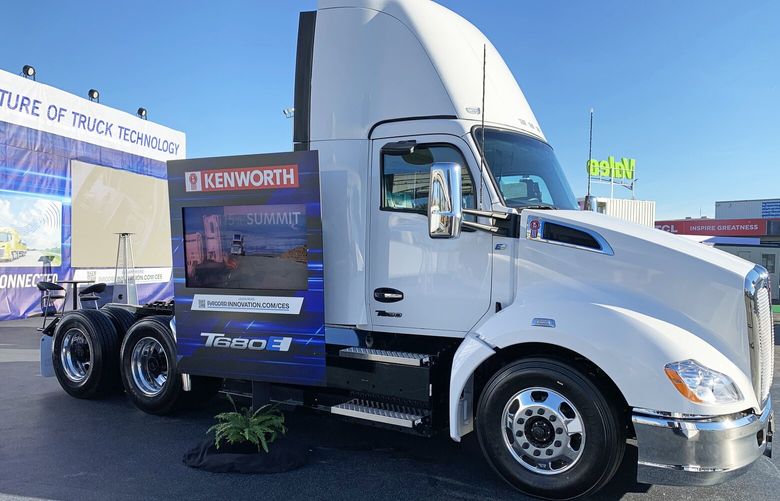 Bellevue-based PACCAR brought its largest electric truck, the Kenworth T680E, to a recent CES trade show in Las Vegas. 