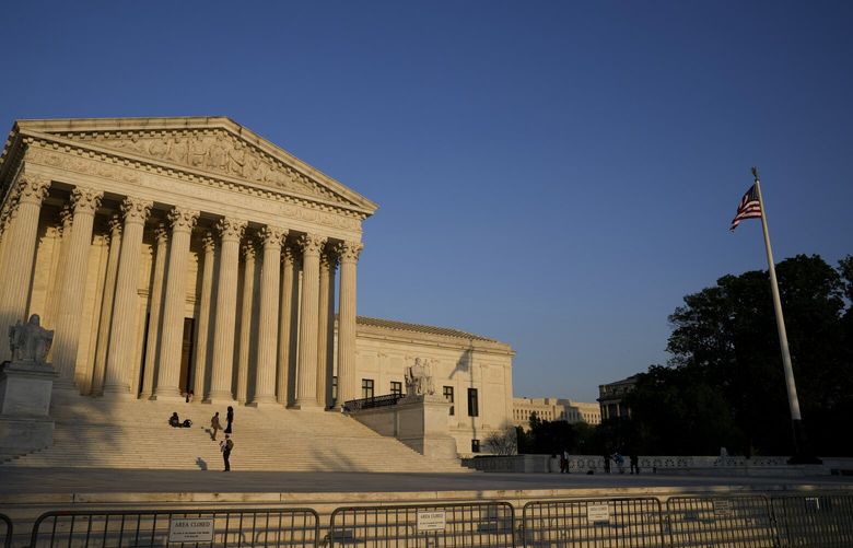 FILE – The Supreme Court is seen on Friday, April 21, 2023, in Washington. The Supreme Court on April 26 will hear the case of a 94-year-old woman who lost her one-bedroom condo over unpaid taxes. (AP Photo/Jacquelyn Martin, File) WX201 WX201