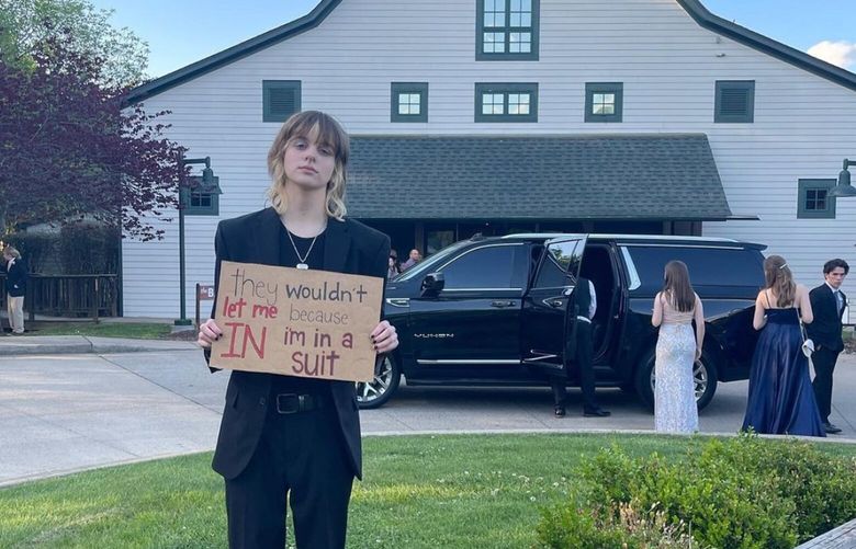B Hayes, a senior at Nashville Christian School, was banned from participating in senior prom because of a dress code infraction. MUST CREDIT: Photo courtesy of B Hayes