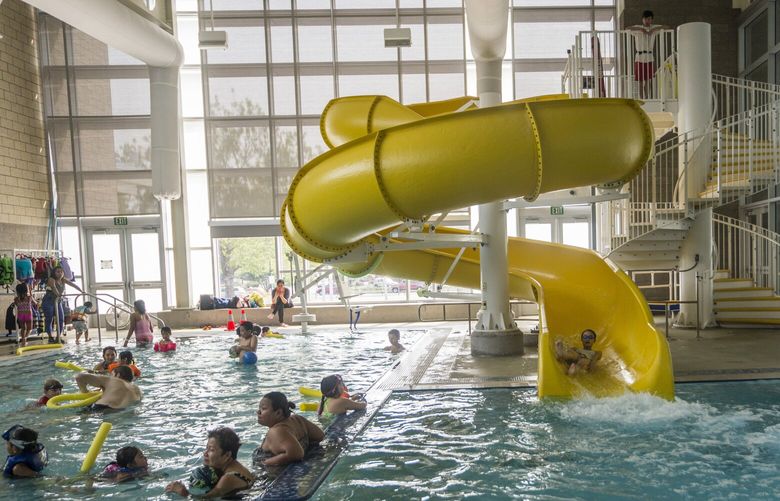 The slide at Rainier Beach Pool is one of several high-end amenities at the top-notch city pool in South Seattle.