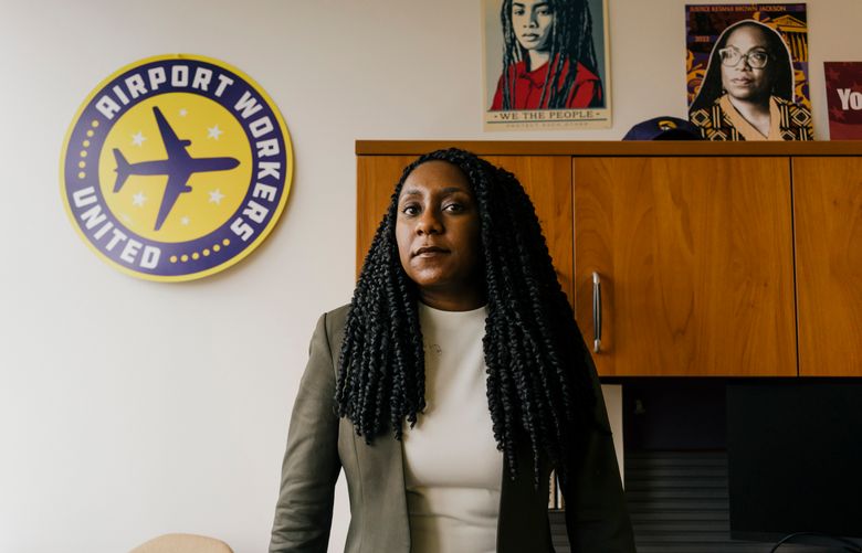 Janelle Jones, chief economist and policy director for the Service Employees International Union, at the organization’s headquarters in Washington on Jan. 19, 2023. Jones says helping Black women is the best way to construct an economy that functions better for everyone. (Lexey Swall/The New York Times)