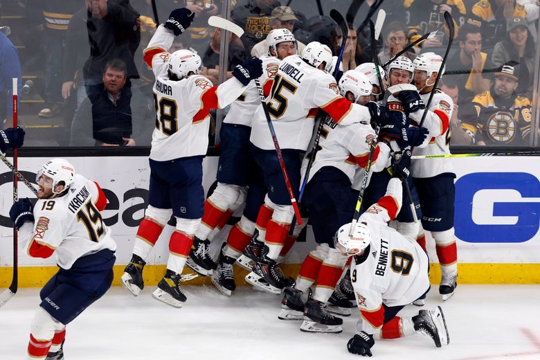 Florida Panthers oust record-setting Bruins 4-3 in OT in Game 7