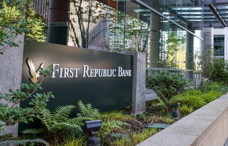 First Republic Bank will be the third U.S. bank to fail since March 10th. Photographed Saturday in Bellevue, Washington on April 29, 2023.