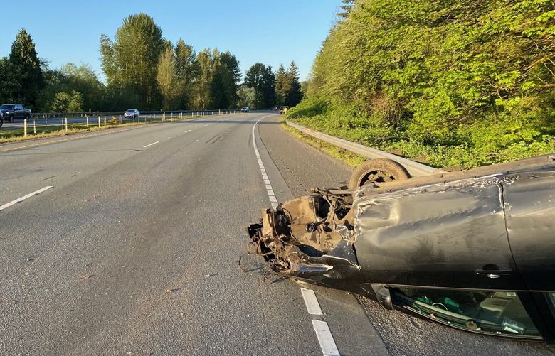 A rollover collision near Highway 202 closed lanes in Woodinville Friday morning causing Westbound Highway 522 to be backed up about 5 miles.
