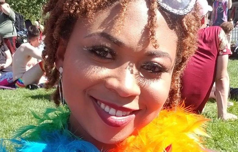 Nonbinary drag entertainer D’Monica Leone at Pride Parade festival.