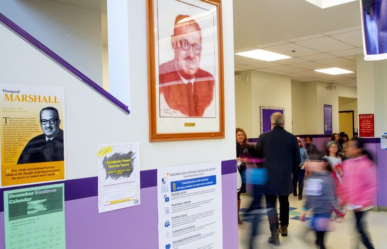 Thurgood Marshall Elementary School in Seattle is named after Thurgood Marshall who was a justice for the Supreme Court of the United States from 1967 -1991.

Photographed on December 18, 2019.  212387