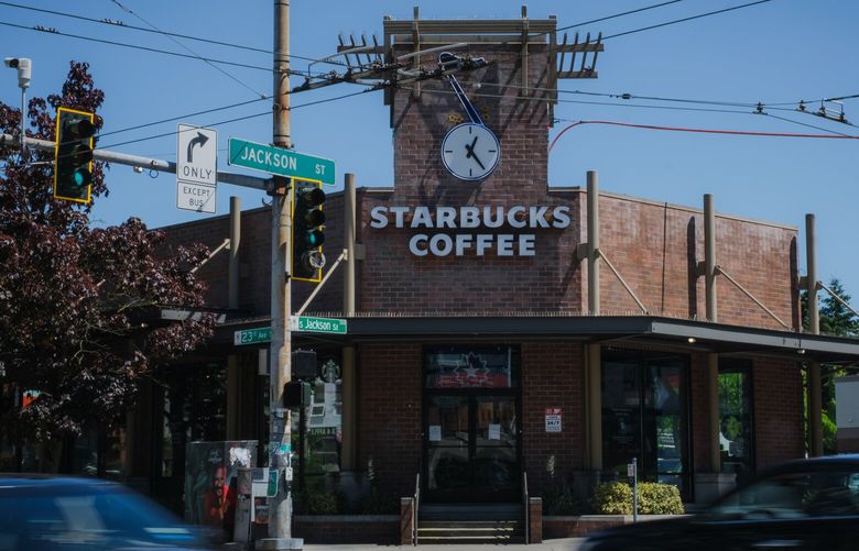 The Starbucks location on the corner of 23rd Avenue South and South Jackson Street in Seattle’s Central District is pictured on July 11, 2022.