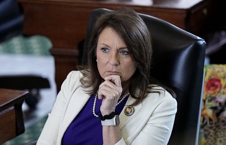 Texas state Sen. Angela Paxton, R-McKinney, wife of impeached state Attorney General Ken Paxton, sits in the Senate Chamber at the Texas Capitol in Austin, Texas, Monday, May 29, 2023. The historic impeachment of Paxton is plunging Republicans into a bruising fight over whether to banish one of their own in America’s biggest red state. (AP Photo/Eric Gay) TXEG101 TXEG101