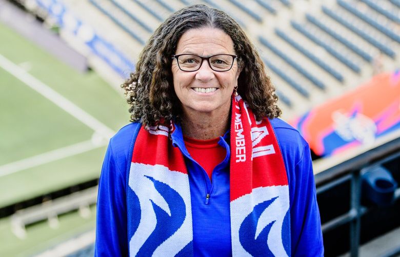 Lesle Gallimore at Lumen Field in Seattle. The University of Washington soccer legend Gallimore was named general manager of OL Reign, the club announced Wednesday, May 31, 2023.
