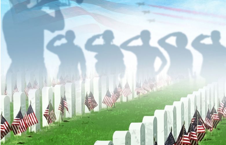 This artwork by M. Ryder refers to the Memorial Day holiday.