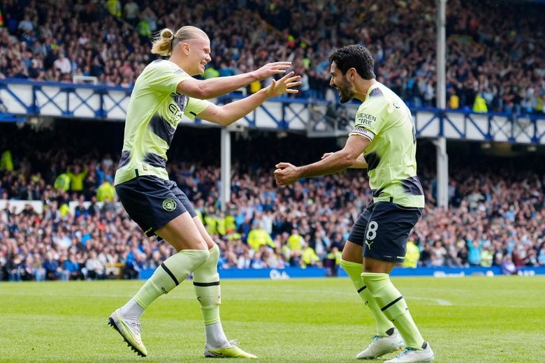 Gundogan and Haaland score as Man City beats Everton 3-0 in