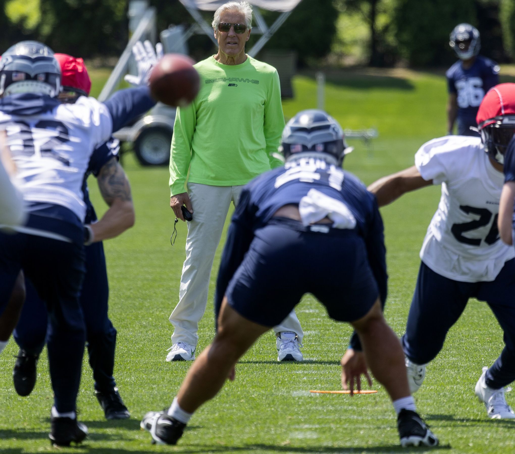 Tariq Woolen knee surgery. Seahawks eye training camp return