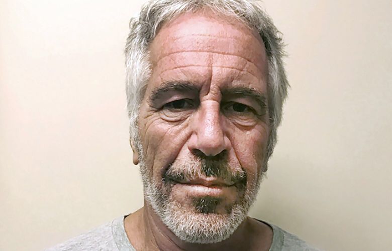 FILE — This March 28, 2017 photo, provided by the New York State Sex Offender Registry, shows Jeffrey Epstein. Nearly four years after Epstein died in jail in New York, the AP has obtained more than 4,000 pages of documents related to his death from the Bureau of Prisons under the Freedom of Information Law. (New York State Sex Offender Registry via AP, File) NYRD402 NYRD402