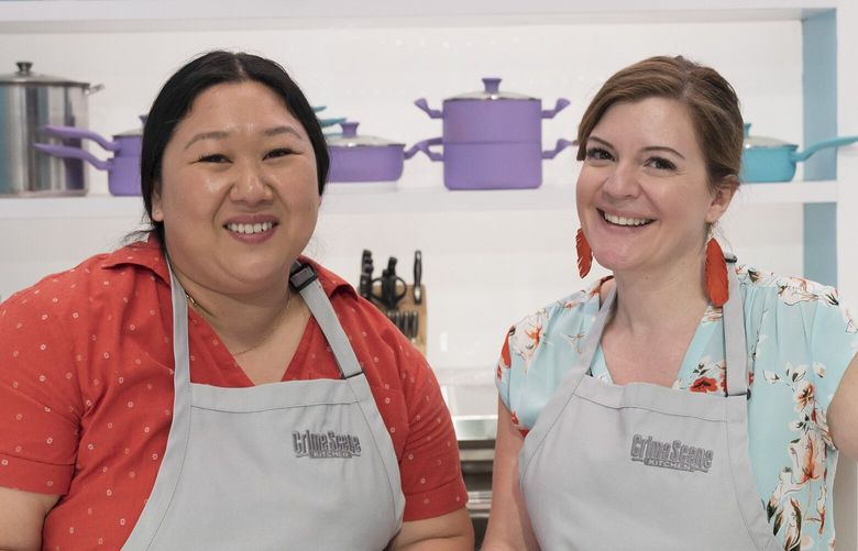 Christina Mathis of Bothell and Jenae Cartwright of Auburn are competing on “Crime Scene Kitchen.”