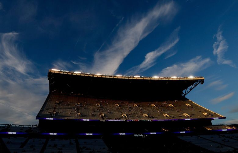 Husky Stadium is seen before the start of a game against Stanford Saturday, Sept. 24, 2022, in Seattle. 221629
