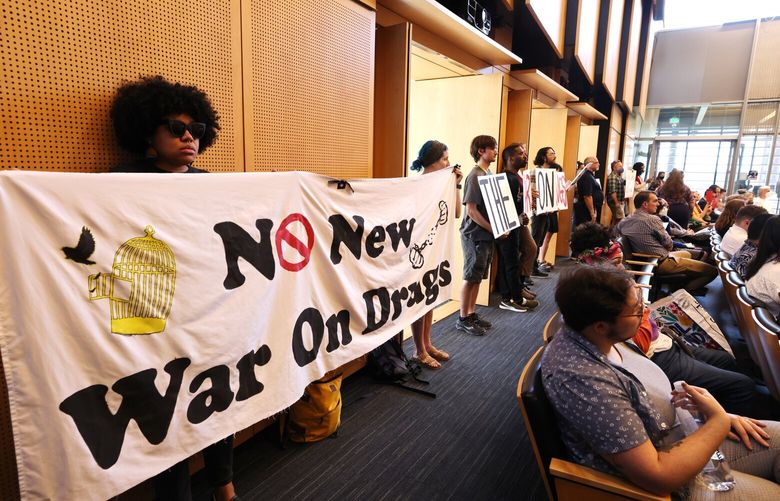 The Seattle City Council votes on an ordinance to give the city attorney prosecution power on public drug use and drug possession in Seattle on Tuesday, June 6, 2023.