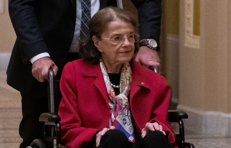 Sen. Dianne Feinstein (D-Calif.), 89, is facing calls to resign a year ahead of her term’s end as she deals with health problems. MUST CREDIT: Photo for The Washington Post by Elizabeth Frantz