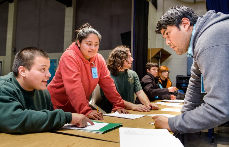 Evergreen State College has been offering prison education in Washington State since the 1990s. Incarcerated youth at the Green Hill School in Chehalis take classes through Evergreen’s Gateways program. (Shauna Bittle / Evergreen State College)