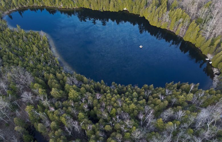 Crawford Lake in Milton, Ontario, on April 12, 2023. MUST CREDIT: Washington Post photo by Bonnie Jo Mount