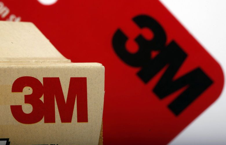 FILE – In this file photo made Tuesday, Jan. 26, 2010, the 3M Co. logo is seen on some of their products in Philadelphia. (AP Photo/Matt Rourke, file)