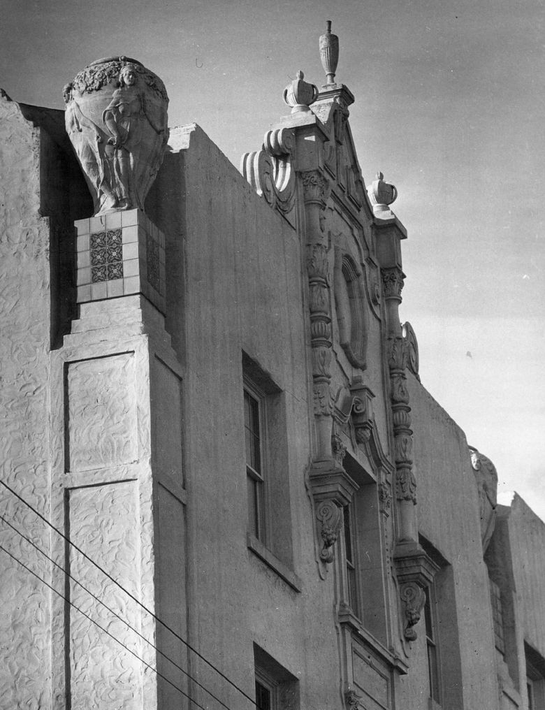 HOTEL PIEDMONT: A decorative facade and figured urns adorn an apartment hotel built on First Hill in the late 1920s. (The Seattle Times file photo)