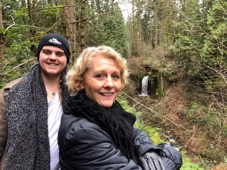 Jerri Clark and her son, Calvin, in Bellevue in 2017. (Courtesy Jerri Clark)