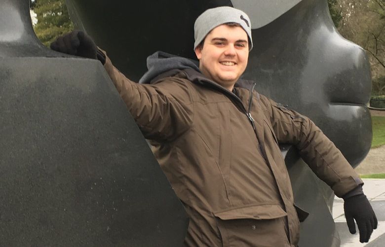 Calvin Clark on a walk with PACT group at Volunteer Park in Dec. 2018.