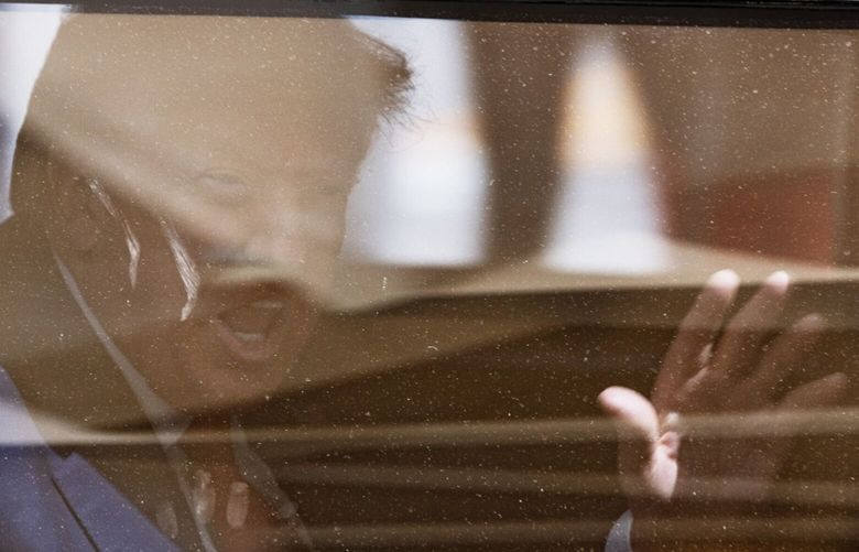 Former US President Donald Trump exits the Wilkie D. Ferguson Jr. United States Courthouse in Miami, Florida, US, on Tuesday, June 13, 2023. Trump pleaded not guilty to criminal charges that he mishandled top secret classified information and obstructed justice after leaving the White House. Photographer: Victor J. Blue/Bloomberg 775990120