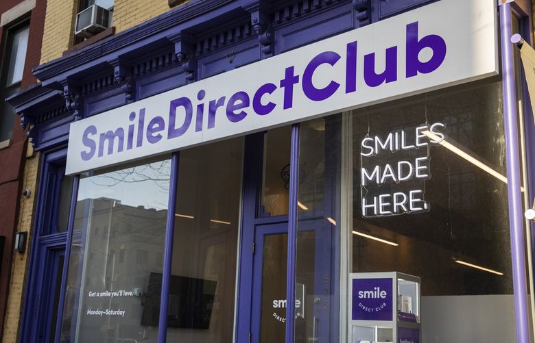 FILE — A SmileDirectClub location on Atlantic Avenue in Brooklyn, on Jan. 10, 2020. SmileDirectClub, which provides orthodontic services through the mail, has agreed to release customers who asked for refunds from nondisclosure agreements, as part of a settlement with the District of Columbia’s attorney general. (Calla Kessler/The New York Times) XNYT0446 XNYT0446