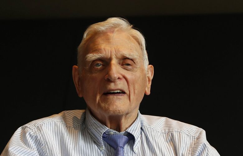 FILE – Nobel chemistry winner John B. Goodenough poses for the media at the Royal Society in London, Wednesday, Oct. 9, 2019.  Goodenough, who shared the 2019 Nobel Prize in chemistry for his work helping develop the lithium-ion battery, transforming technology with rechargeable power for devices ranging from cellphones, computers, and pacemakers to electric cars, died Sunday, June 25, 2023,, the University of Texas announced Monday, June 26. He was 100. Goodenough was a faculty member at Texas for nearly 40 years. (AP Photo/Alastair Grant, File) NYDD208 NYDD208