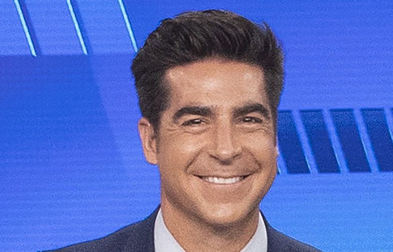FILE – Jesse Watters appears on Fox News “The Five” in New York on Oct. 10, 2019. Watters will host an opinion show in the time slot formerly occupied by Tucker Carlson, Fox News Channel announced Monday. He will remain a co-host on “The Five,” an evening roundtable discussion show that is hugely popular on the network. (AP Photo/Mary Altaffer, File) NYET113 NYET113
