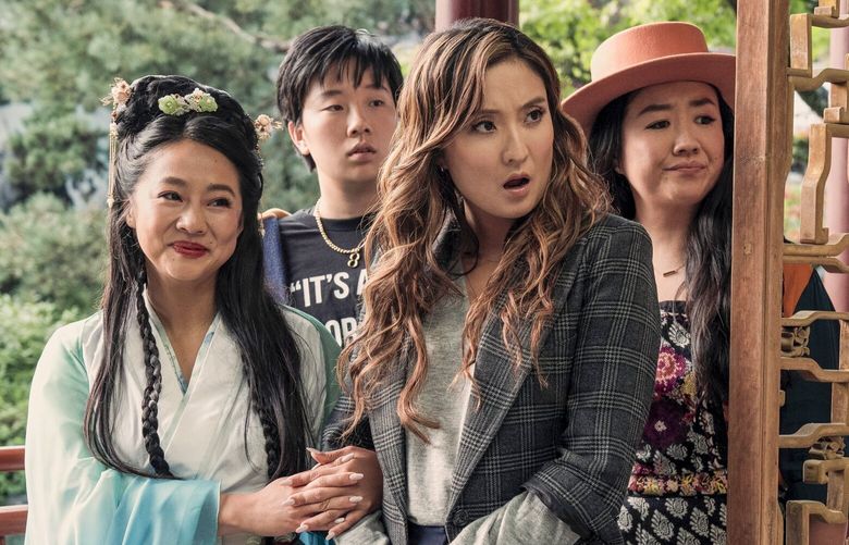 Stephanie Hsu, from left, Sabrina Wu, Ashley Park and Sherry Cola in “Joy Ride.”