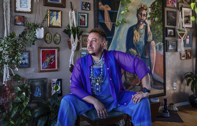 Yassin Adams in his apartment in San Diego, Calif., on June 18. Adams’s efforts to help others financially put a strain on his own resources. (Ariana Drehsler / The New York Times) 