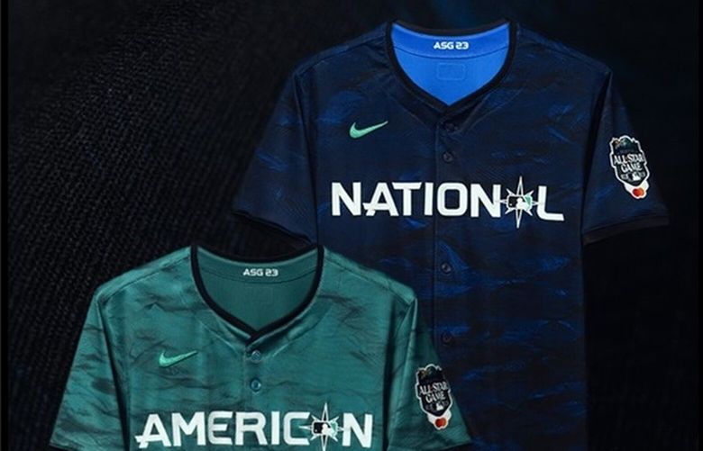 Major League Baseball released images of the uniforms players will wear in the 2023 All-Star Game that will played at T-Mobile Park.