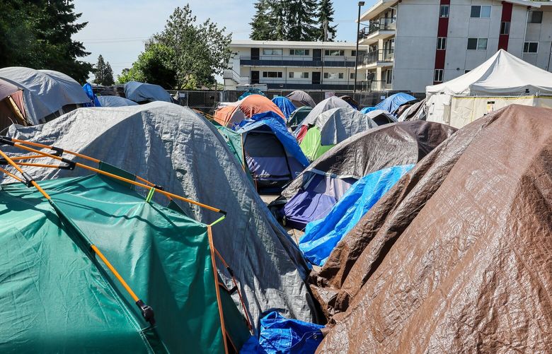 Tent City 3, hosted by University Unitarian Church in northeast Seattle, Washington, will move to St. Marks on Capital Hill on Saturday. Photographed Thursday morning on June 15, 2023.