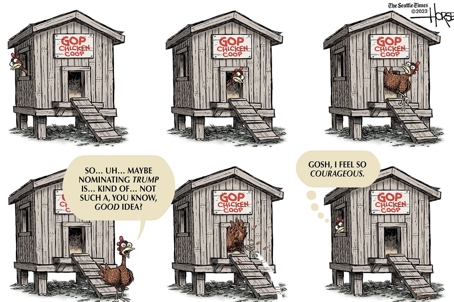 chicken coop cartoon