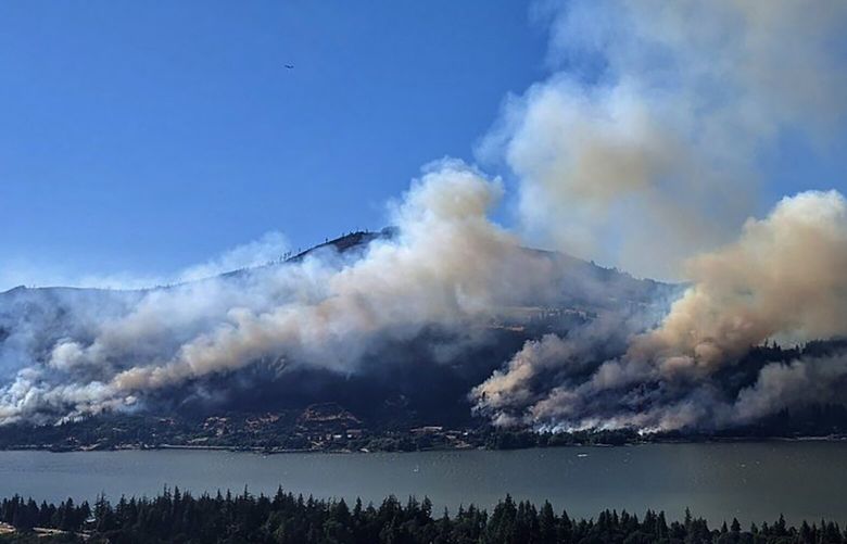 The Tunnel 5 fire burns in Skamania County Sunday, July 2, 2023. (Washington State DNR Wildfire)