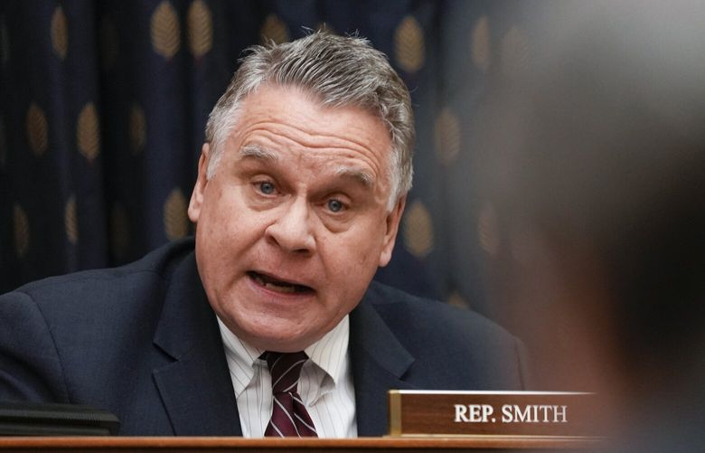FILE – Rep. Chris Smith, R-N.J., speaks during the House Committee on Foreign Affairs hearing on the administration foreign policy priorities on Capitol Hill on Wednesday, March 10, 2021, in Washington. A measure has been introduced in the U.S. House to ban imported products containing minerals critical to electric vehicle batteries but mined through child labor and other abusive conditions in Congo, where China has enormous mining stakes. (Ken Cedeno/Pool via AP, File) AMB123 AMB123