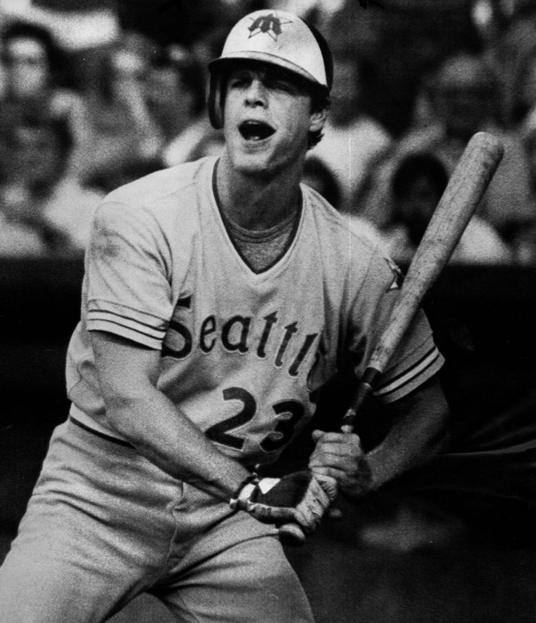 Bruce Bochte in the old Seattle Mariners uniform.