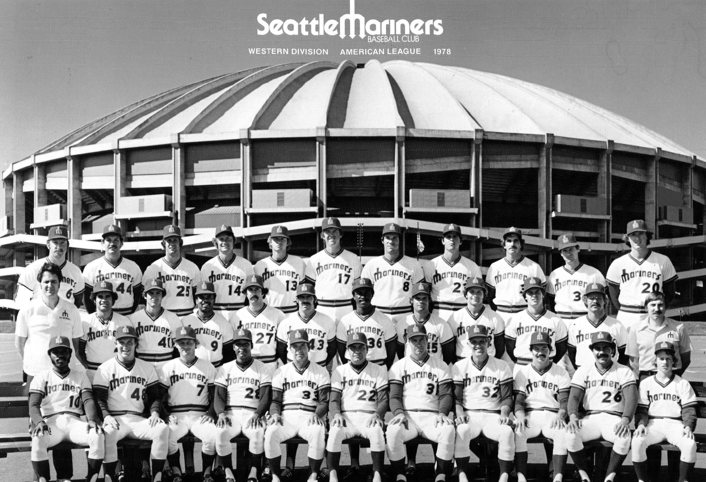 Bruce Bochte in the old Seattle Mariners uniform.