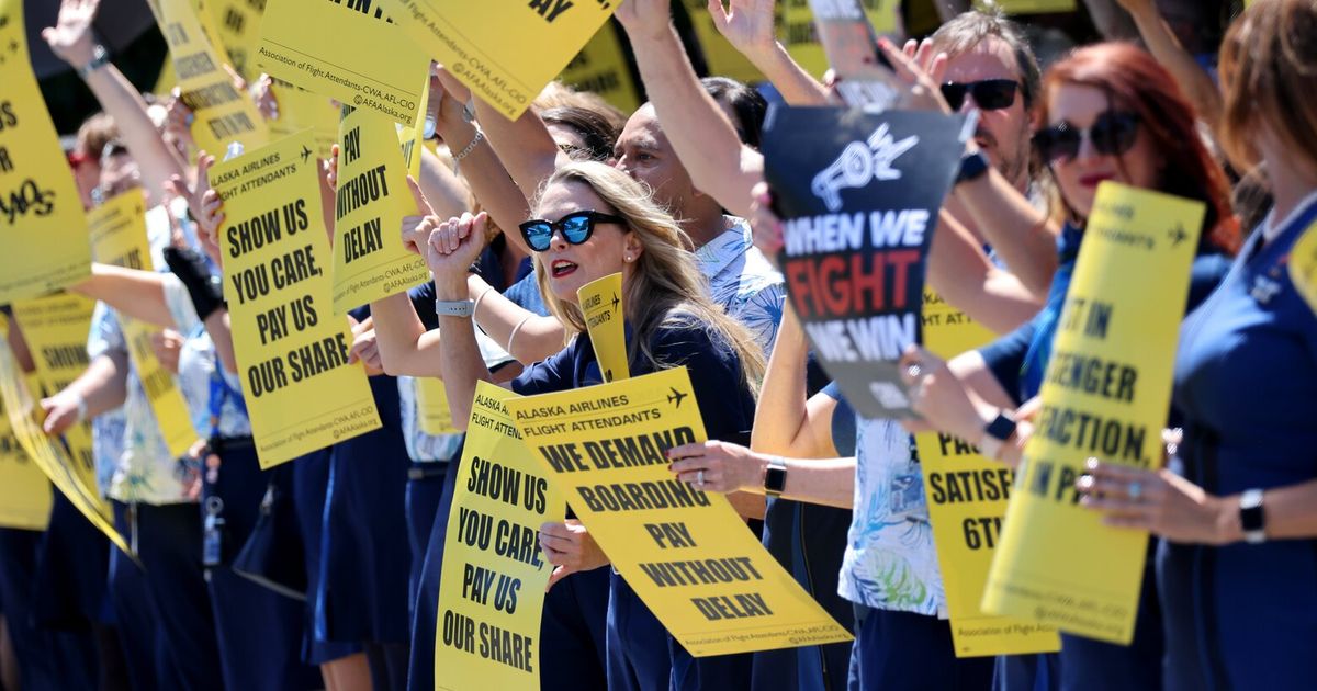 Alaska Air flight attendants authorize strike for first time in